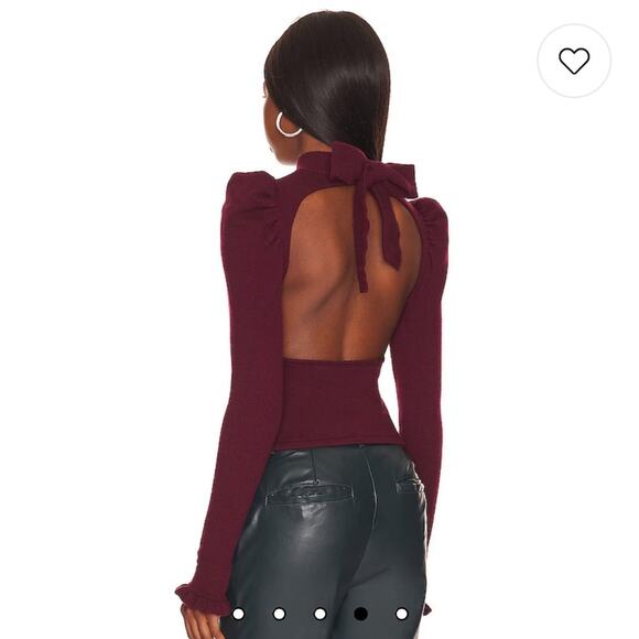 LPA Women’s Small - Marie Sweater in Wine Red  - Cutout Back - Picture 4 of 10